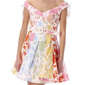 Zimmermann Postcard Spliced Mini Dress